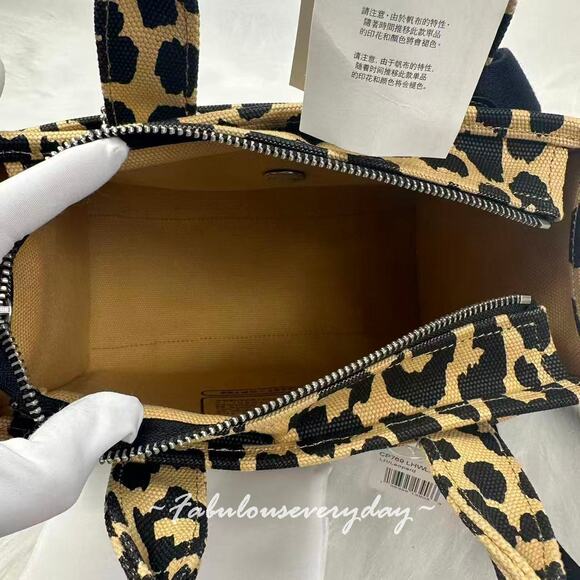 Coach Cargo Tote Bag 26 Crossbody With Leopard Print In Canva CP769 + Dust Bag - Picture 9 of 10